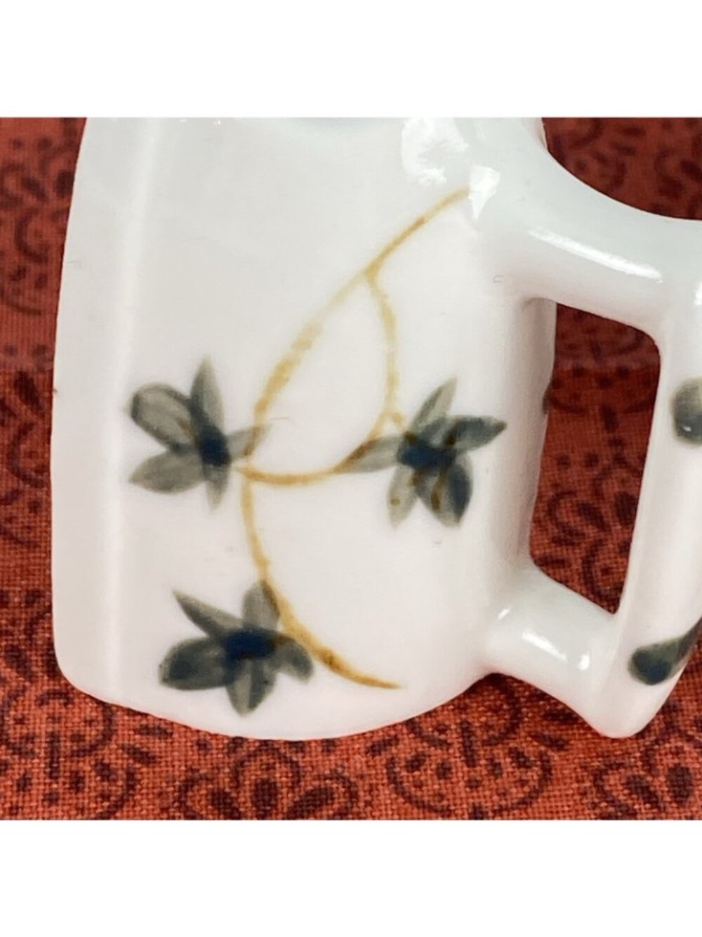 Our Own Import Bone China Clothes Iron Toothpick Holder Set Japan Rooster Floral - Picture 14 of 15